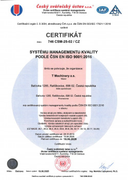 Certifikát SMK - ČSN EN ISO 9001_2016_CZ | Certifikáty